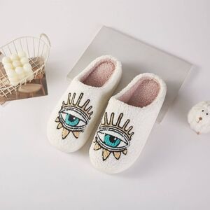 Evil Eye Safe Stepper Guardian Sherpa House Shoes Slippers